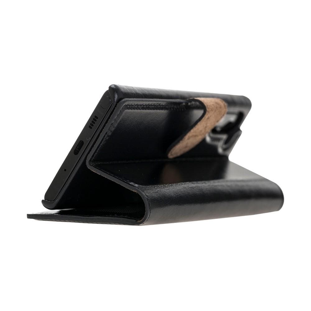 Wallet Case F360 Magnetic Detachable Leather Wallet Case with RFID Blocker for Samsung Galaxy Note 10 - Rustic Black Bouletta Shop