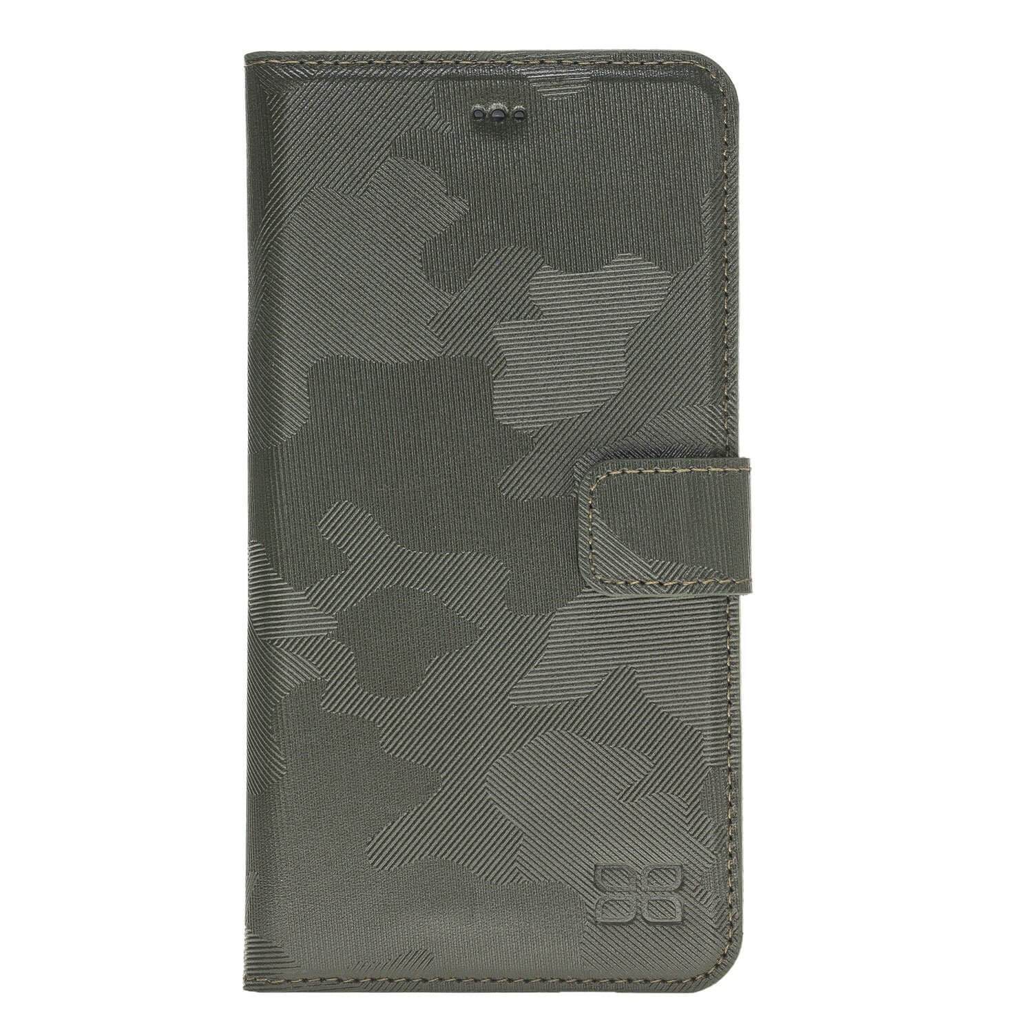 Wallet Case Magnetic Detachable Leather Wallet Case for Apple iPhone 7/8 Plus- Camouflage Green Bouletta Case