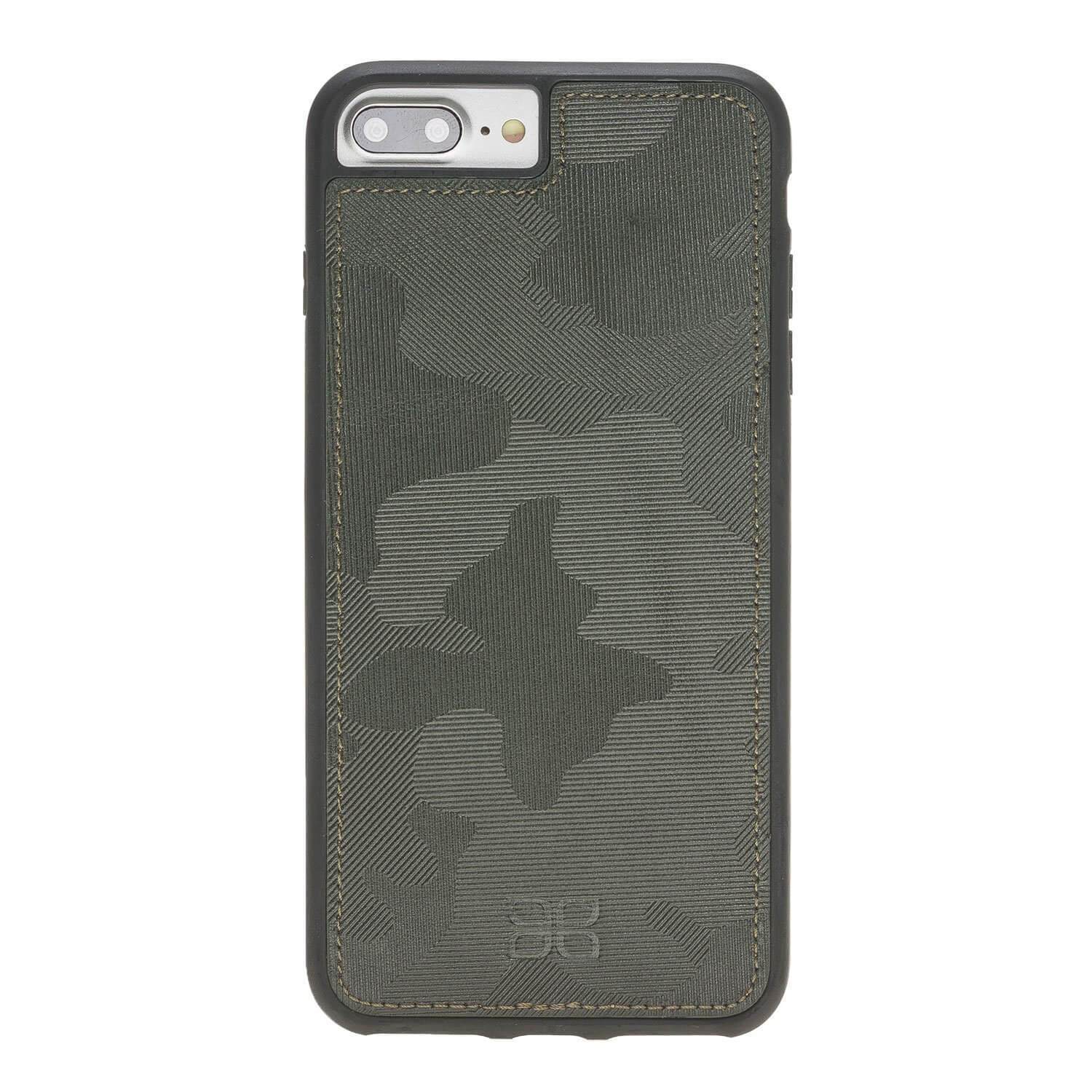 Wallet Case Magnetic Detachable Leather Wallet Case for Apple iPhone 7/8 Plus- Camouflage Green Bouletta Case