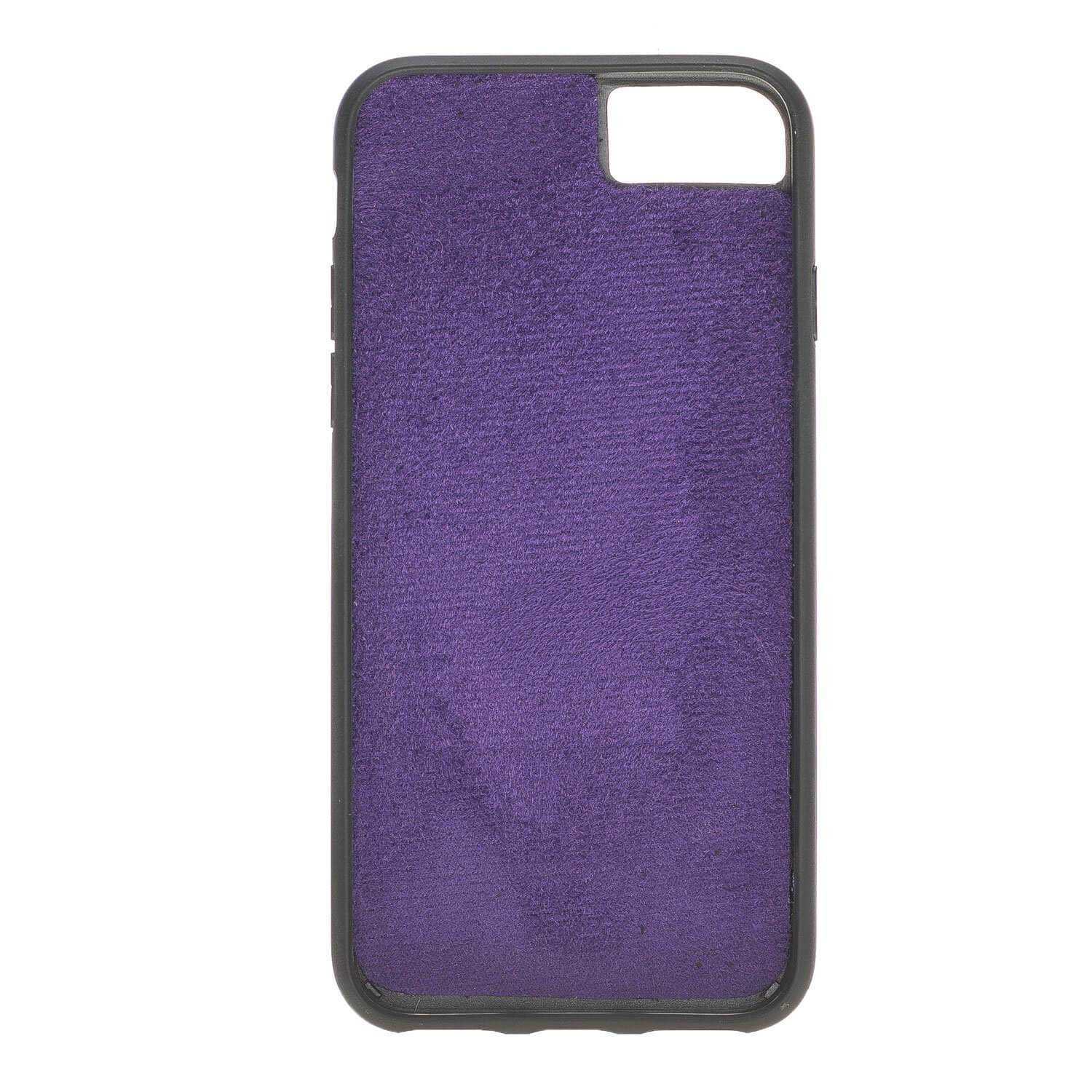 Wallet Case Magnetic Detachable Leather Wallet Case for Apple iphone SE2/7/8 - Creased Purple Bouletta Case