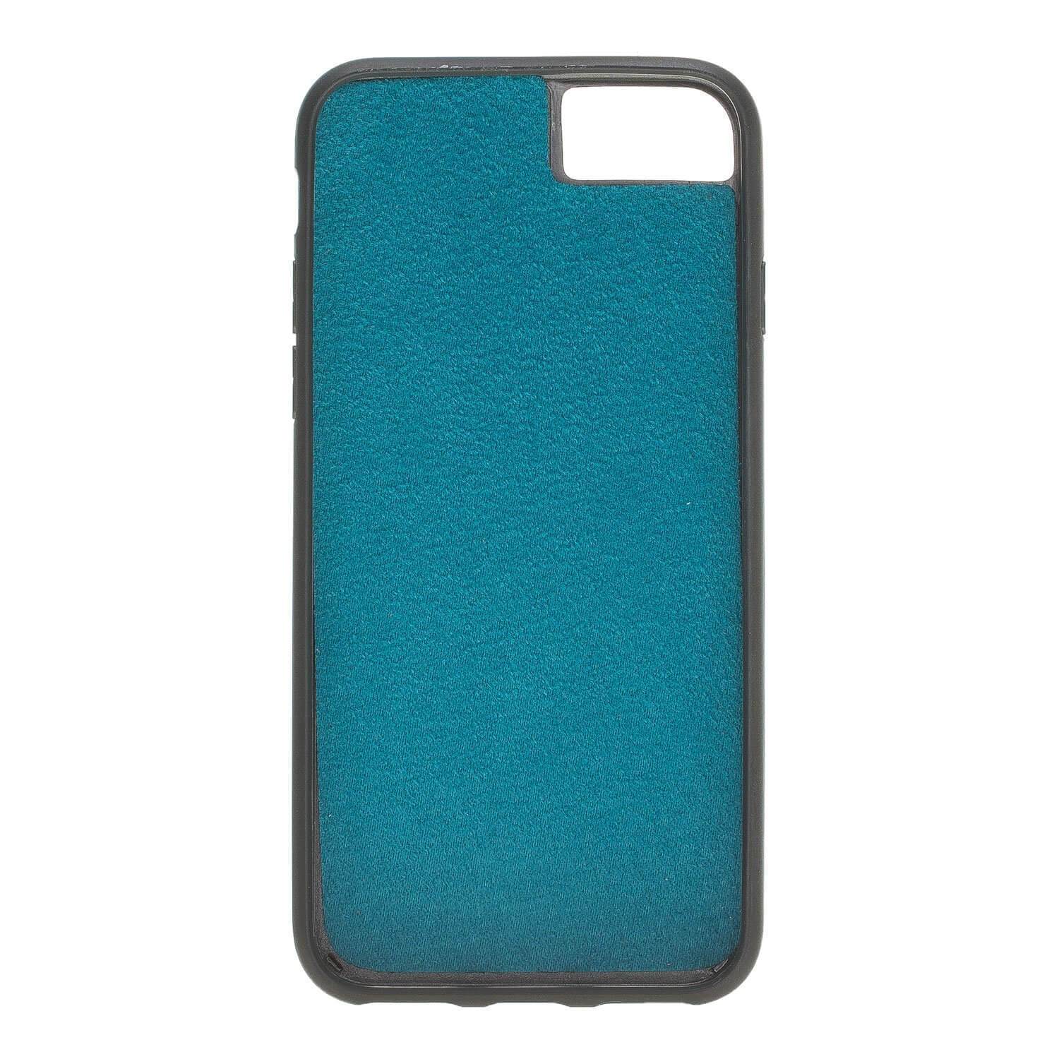 Wallet Case Magnetic Detachable Leather Wallet Case for Apple iphone SE2/7/8 - Creased Turquoise Bouletta Case