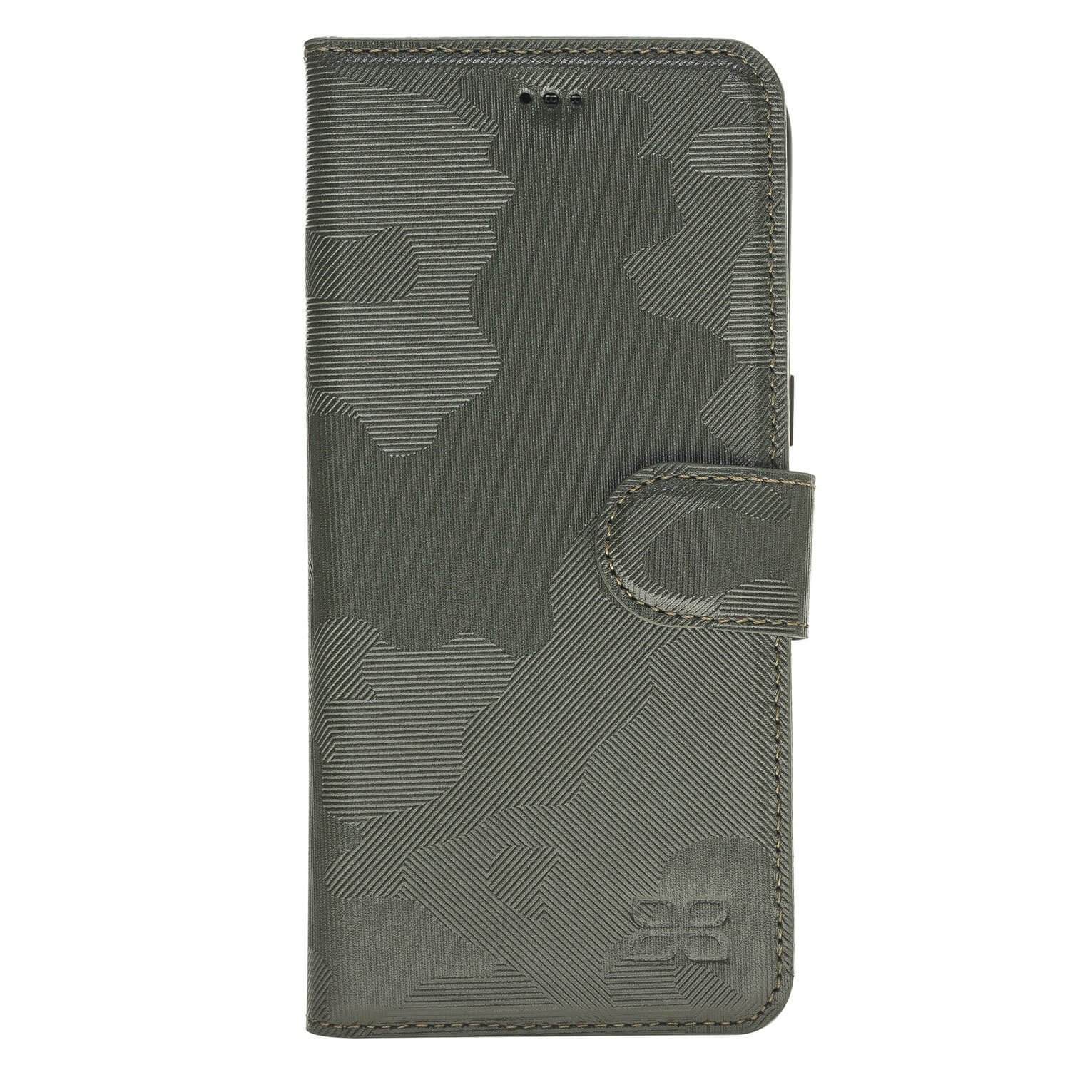 Wallet Case Magnetic Detachable Leather Wallet Case for Samsung S8 Plus - Camouflage Green Bouletta Case
