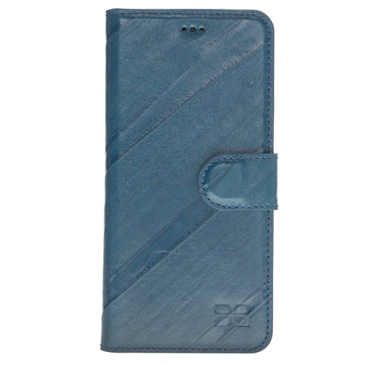 Wallet Case Magnetic Detachable Leather Wallet Case for Samsung S8 Plus - Creased Blue Bouletta Case
