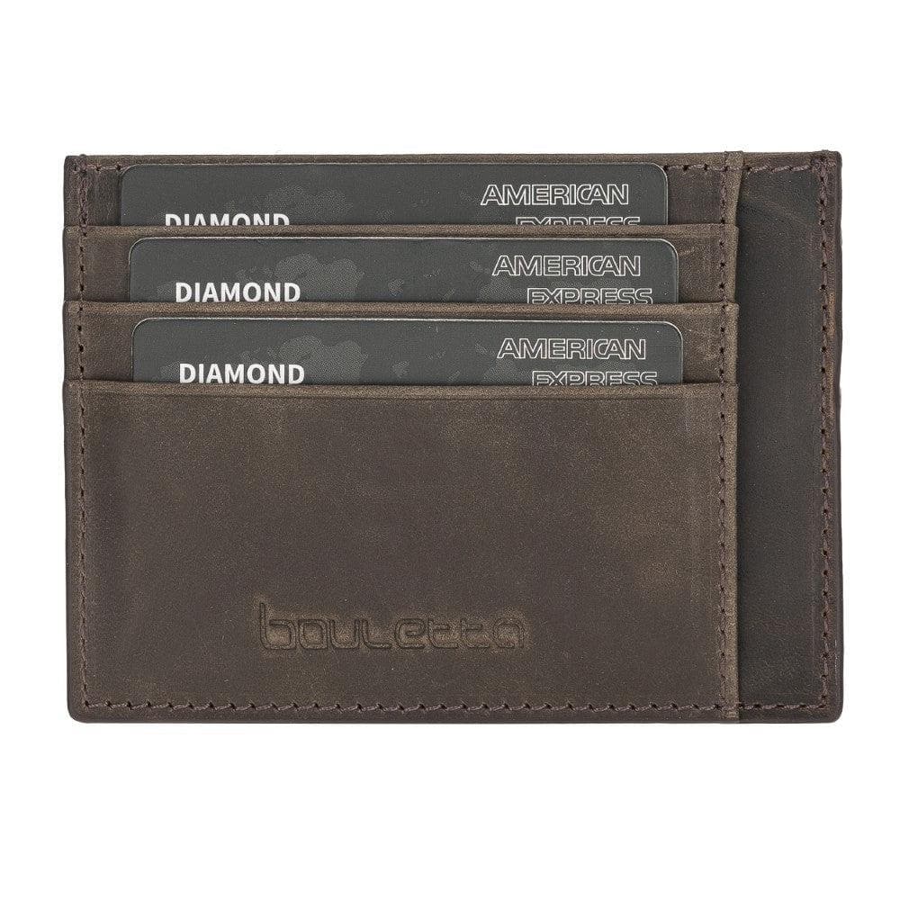 Handmade and Personalized Minimaalist Geniuine Leather Card Holder - BLWL18 Antic Dark Blue Bouletta LTD