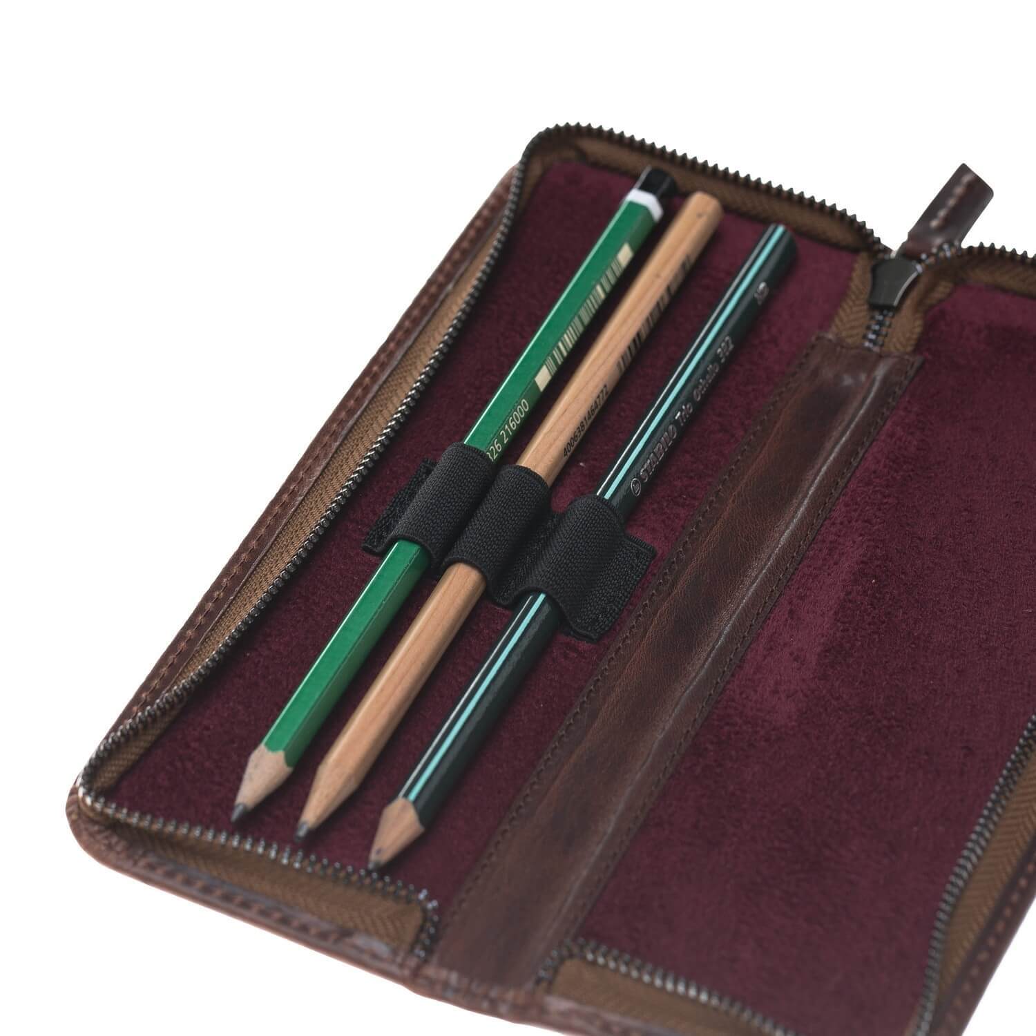 Wallet Tale Leather Pencil Case - Vegetal Bordeaux Bouletta Shop