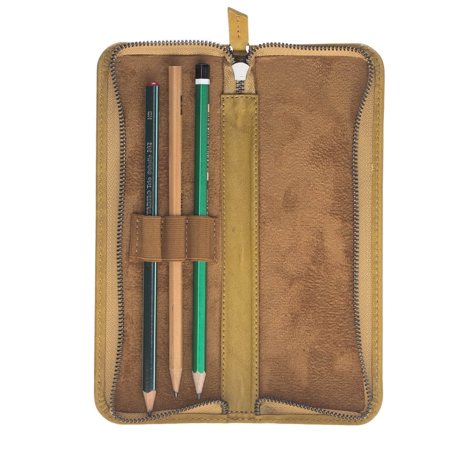 Wallet Tale Leather Pencil Case - Vegetal Mustard Bouletta Case