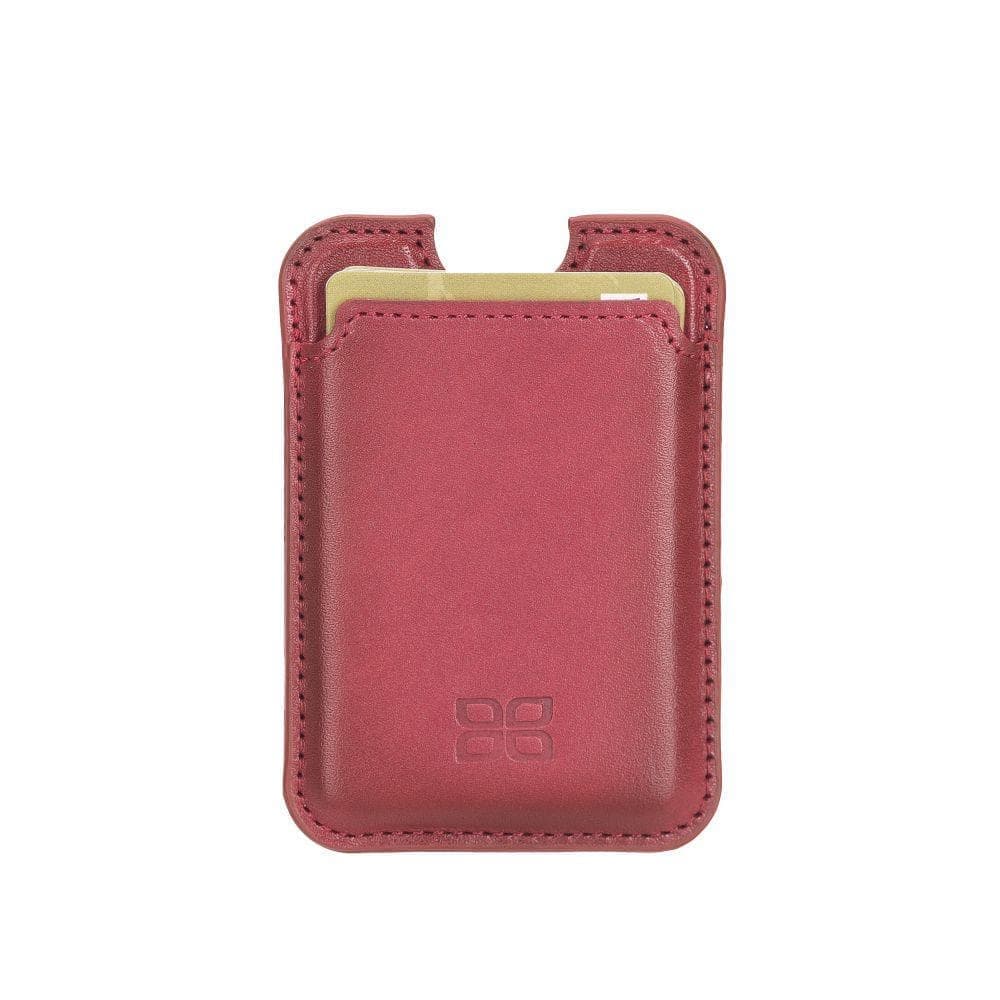 Maggy Magnetic Leather Card Holder Red Bouletta Shop