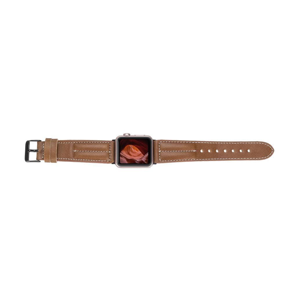 Watch Band Leather Apple Watch Bands - Classic Double Stitched -Tan Bouletta Shop