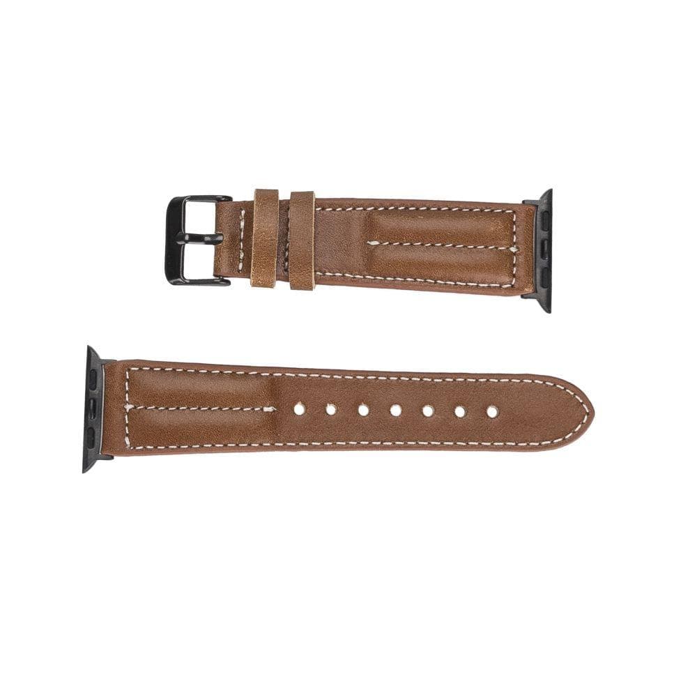 Watch Band Leather Apple Watch Bands - Classic Double Stitched -Tan Bouletta Shop