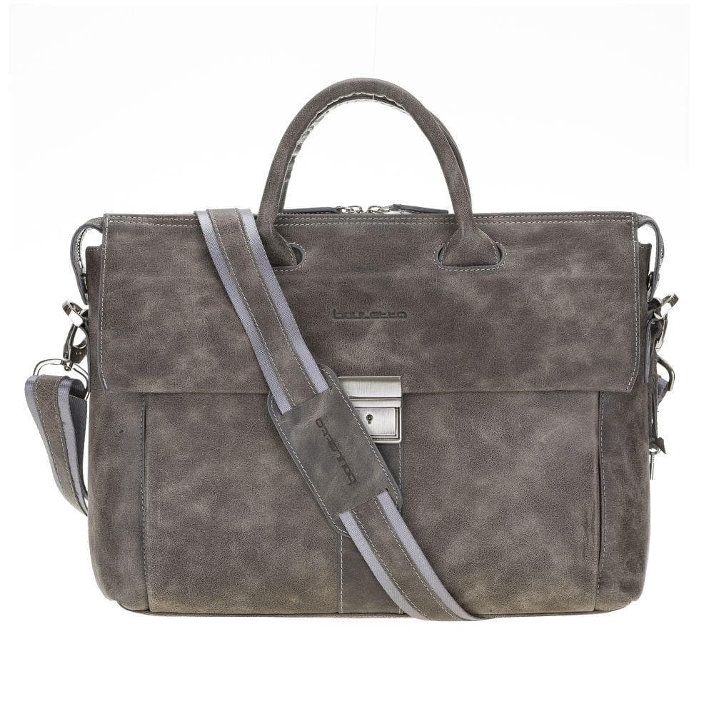 Wizard Leather Briefcase Tiguan Grey Bouletta Shop