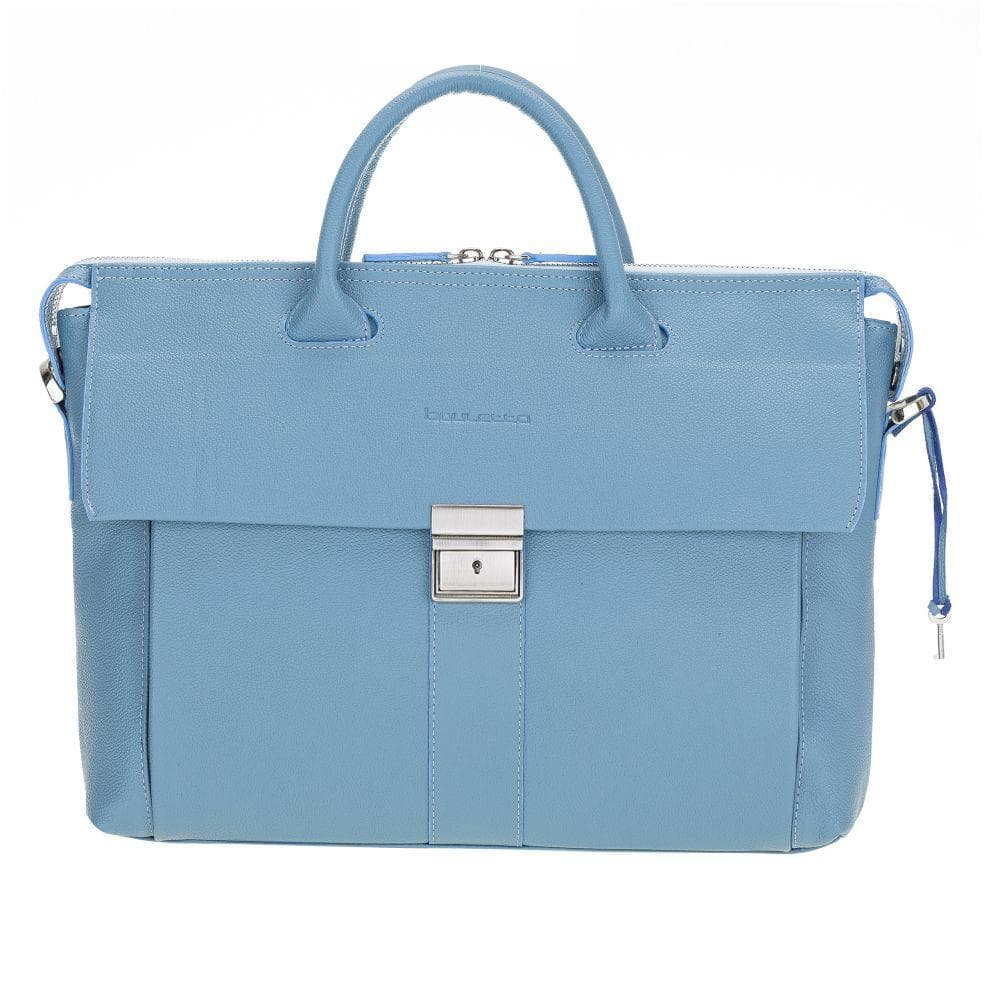 Wizard Leather Briefcase Light Blue Bouletta Shop