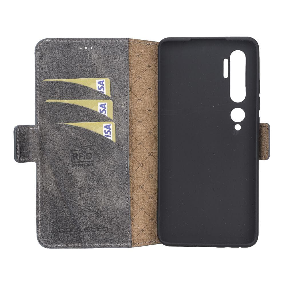 Xiaomi Mi Note 10 & Pro Leather Wallet Case with ID Slot - Grey Bouletta Shop